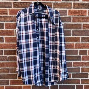 Ralph Lauren Navy, White & Red Plaid Button-Down Shirt